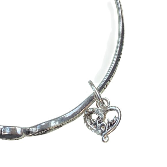 Mom Inspirational Silver-Tone Twist Bangle Bracelet Heart Charm NEW Prayer Card - Picture 3 of 8
